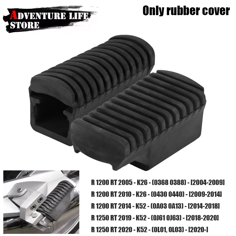 

Motorcycle Rear Footpegs Plate Footrest Rubber Pad Cover For BMW For BMW R1200RT R1250RT R 1200 RT 1250 1200RT 1250RT 2004-2024
