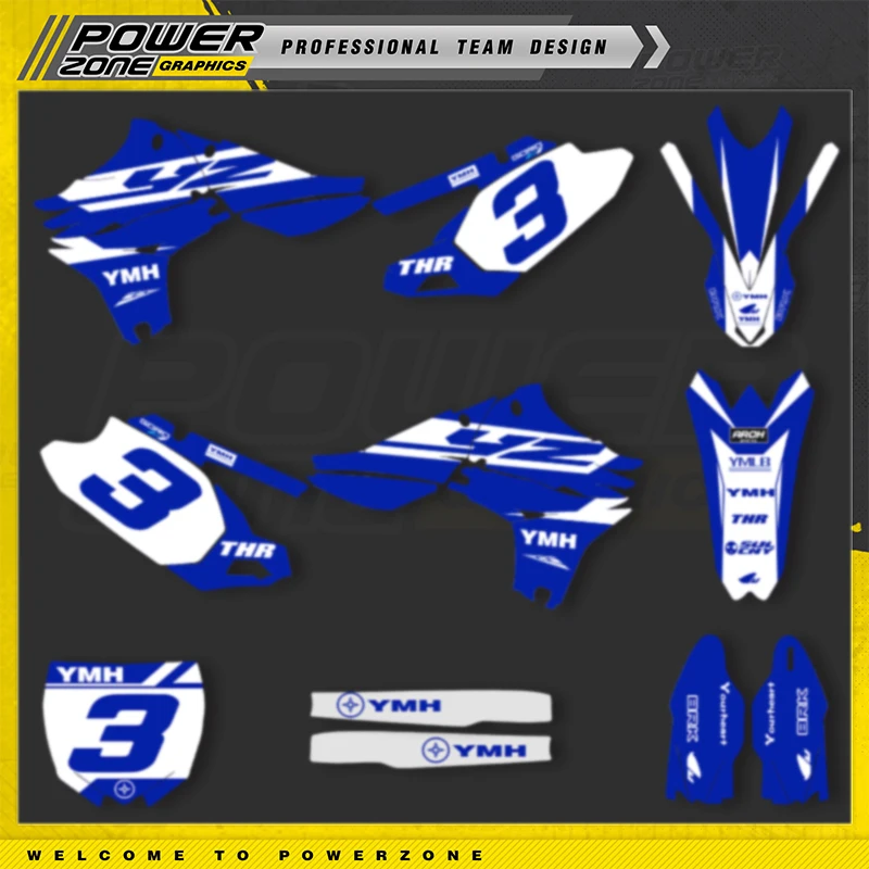 

PowerZone Custom Team Graphics Backgrounds Decals Stickers Kit For YAMAHA YZF450 2010 2011 2012 2013 Motorcycle Decals 06