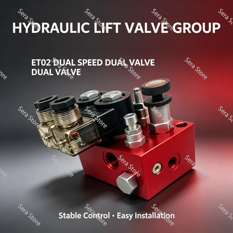 Hydraulic Lift Valve Bank ET02 02SV Double Speed Double Valve Threaded Cartridge Solenoid Valve for Lift Platform