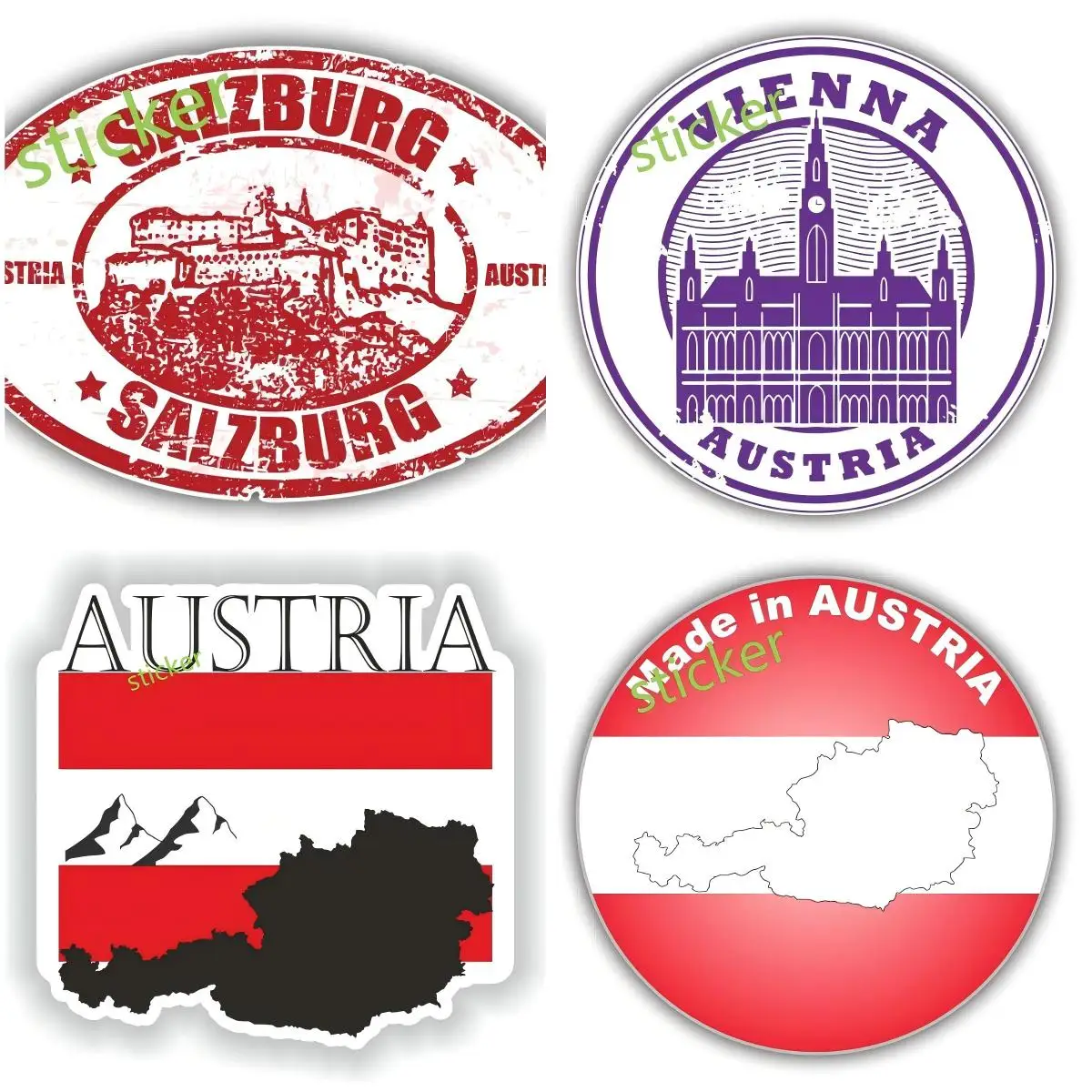 

Austria PVC Car Stickers Waterproof Truck Decal DIY Creative Fashion JDM Decor Vinyl Decoration Laptop