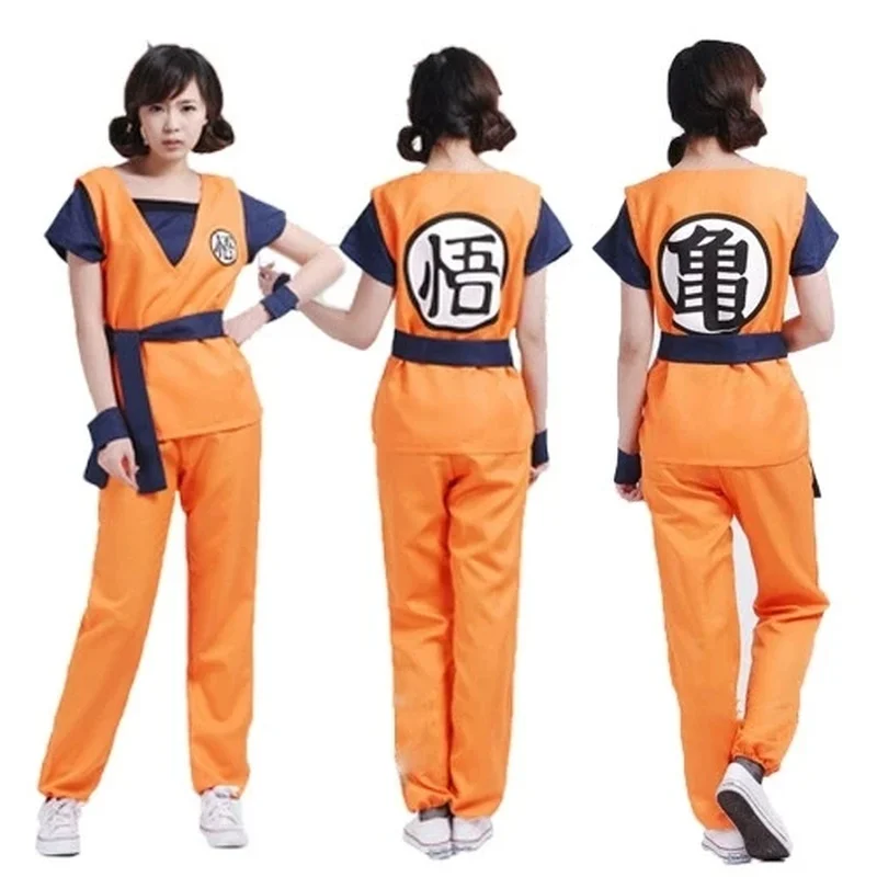 ♥ 2026 New Anime Adult Son Goku Cosplay Costume For Men Orange Suit Halloween Super Saiyan Superheroes Krillin Jumps ★ Look at m view 5
