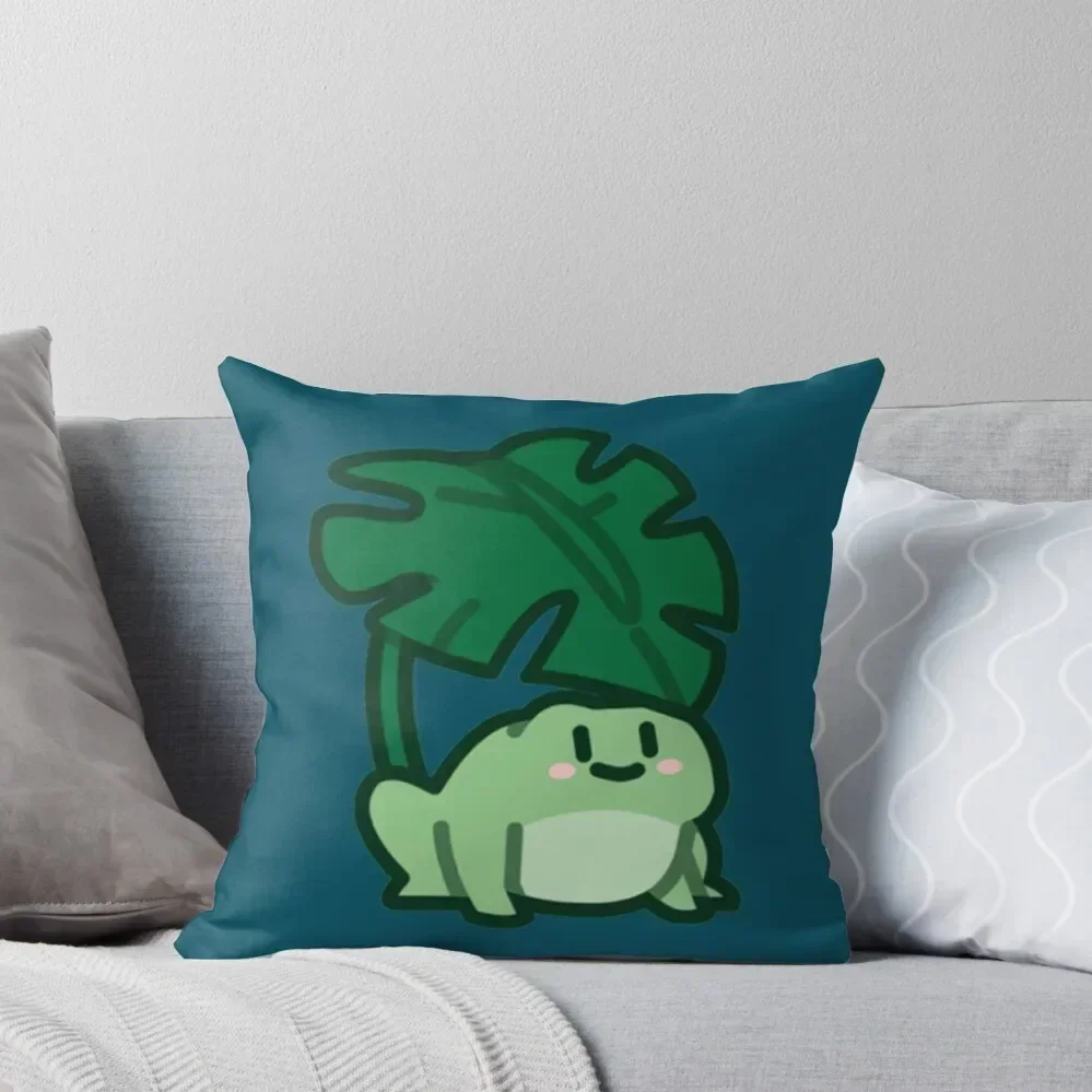 

Frog chilling under a leaf Throw Pillow bed pillows Christmas Pillow Cases Pillowcases For Pillows pillow