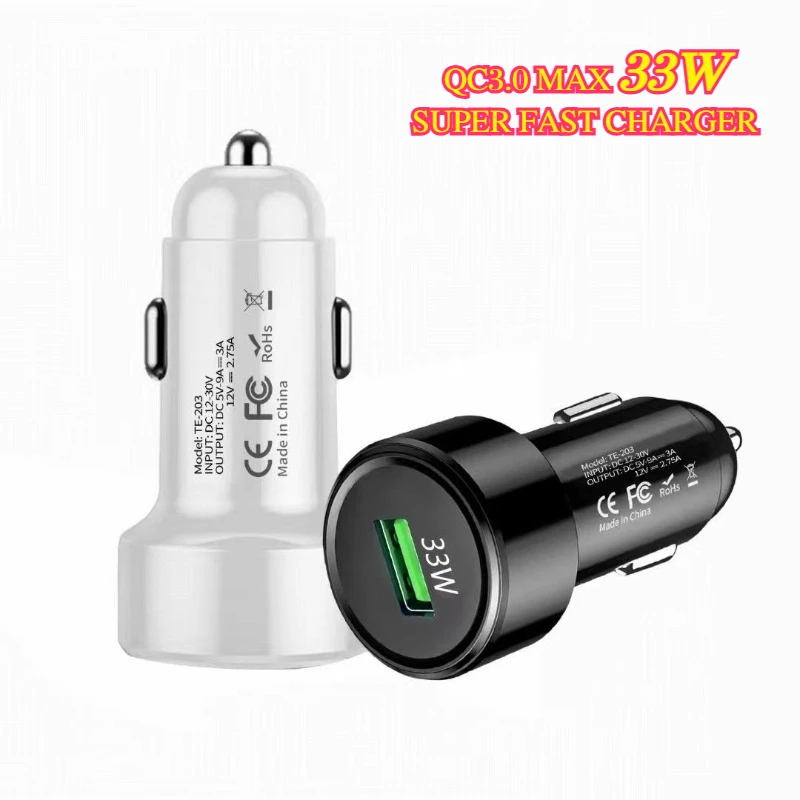

QC3.0 18W/30W1/2Port USB car charger QC 3.0 car phone charger for iPhone Samsung Xiaomi fast charging cigarette lighter adapter