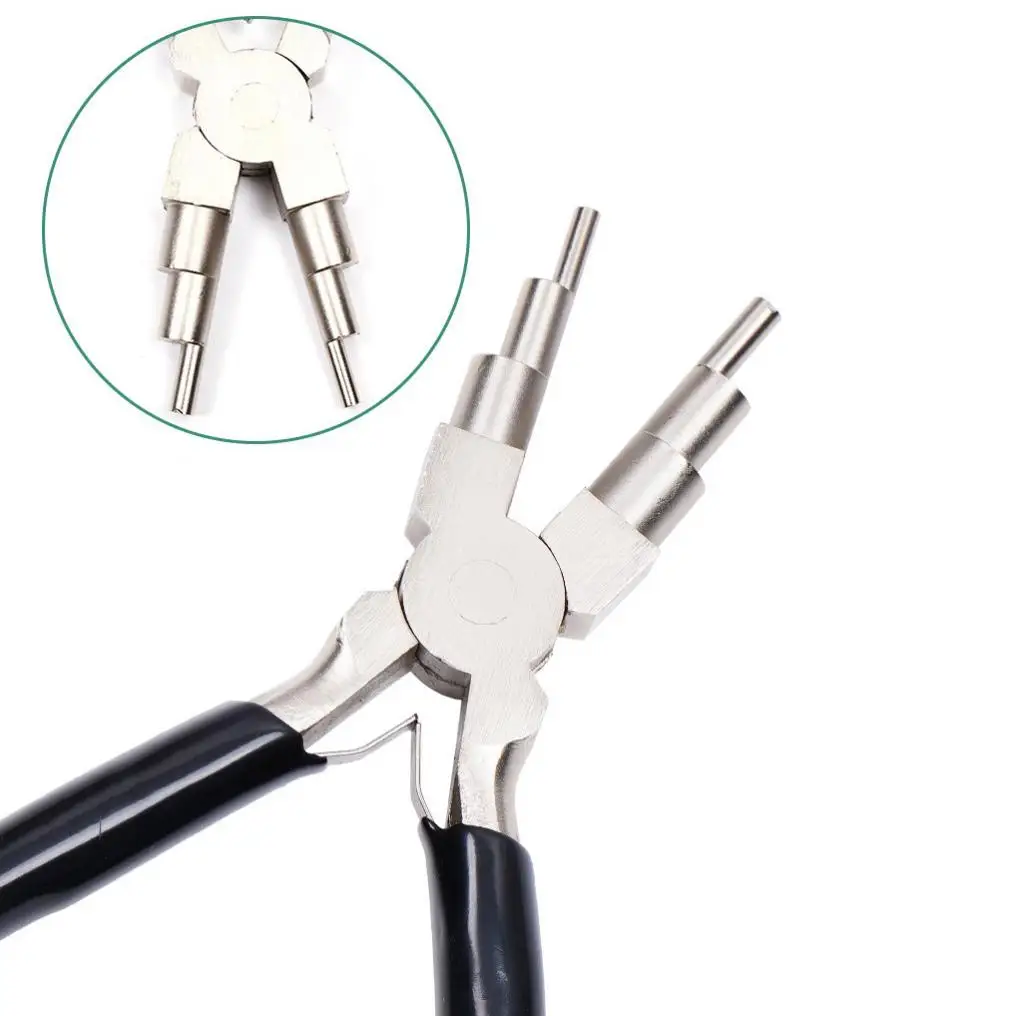 6 In 1 pinze a becchi tondi In acciaio al carbonio utensili manuali per avvolgimento di fili/creazione di gioielli/pinze per la produzione di Bail Making Loop