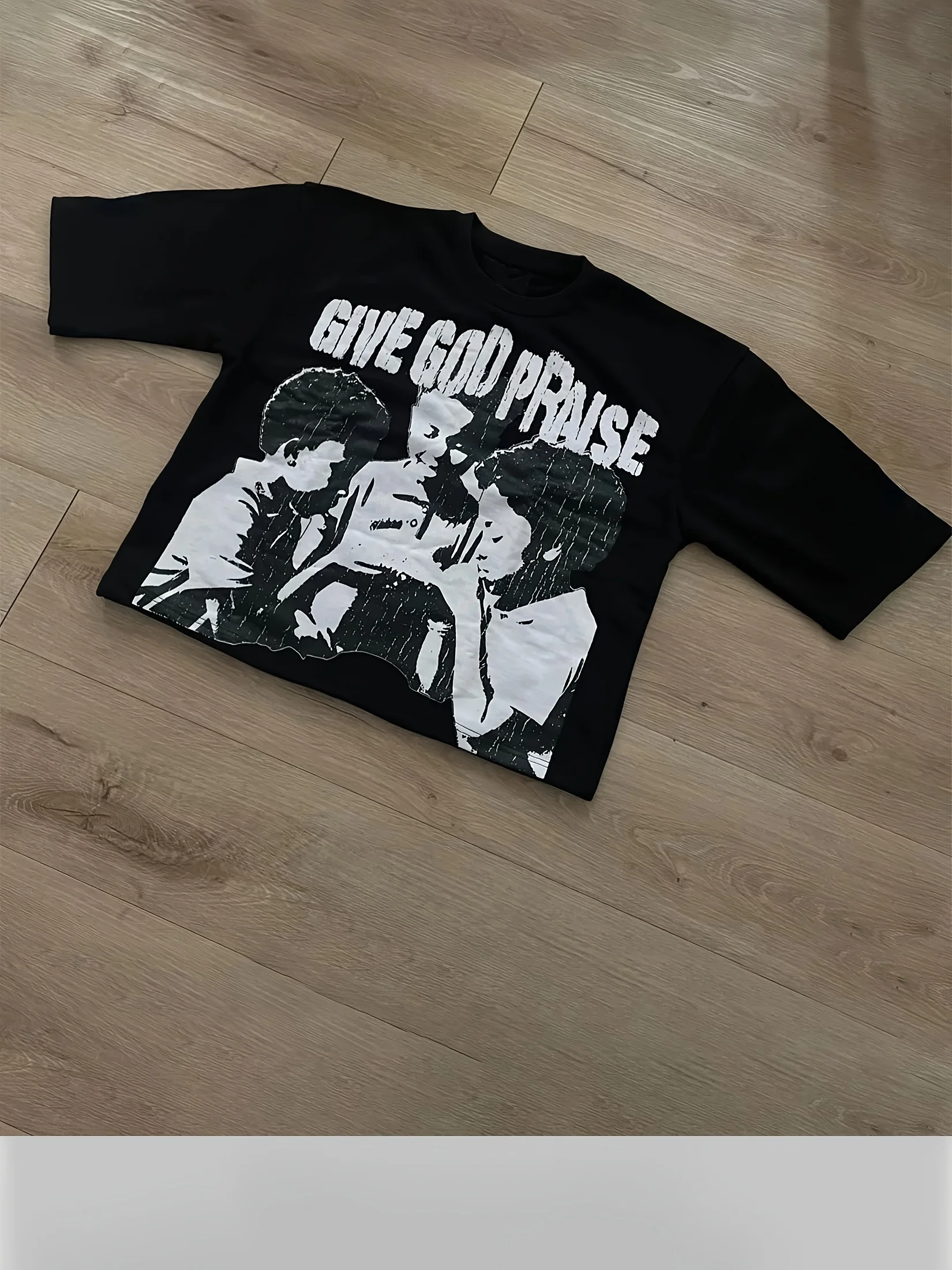 Unisex-Baumwoll-T-Shirt, 300 g, weiches und bequemes schwarzes Muster-T-Shirt, lässiges Sommer-Kurzarm-Top für Herren und Damen