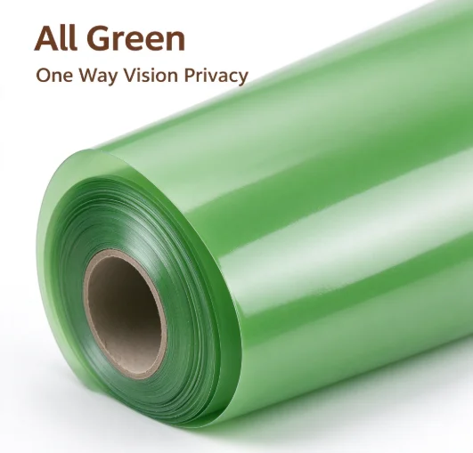 All Green Window Tint Roll PET Material One Way Privacy Heat Rejection Anti Glare Solar Control For Household Automotive Window