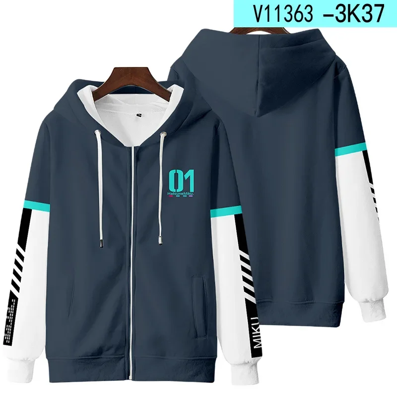 Kawaii Cartoon Hatsune Miku Anime-Charaktere Winter 3D-Druck Reißverschluss-Cardigan Kapuzenpullover Freundschafts-Überraschung Geburtstagsgeschenke – Detail 17