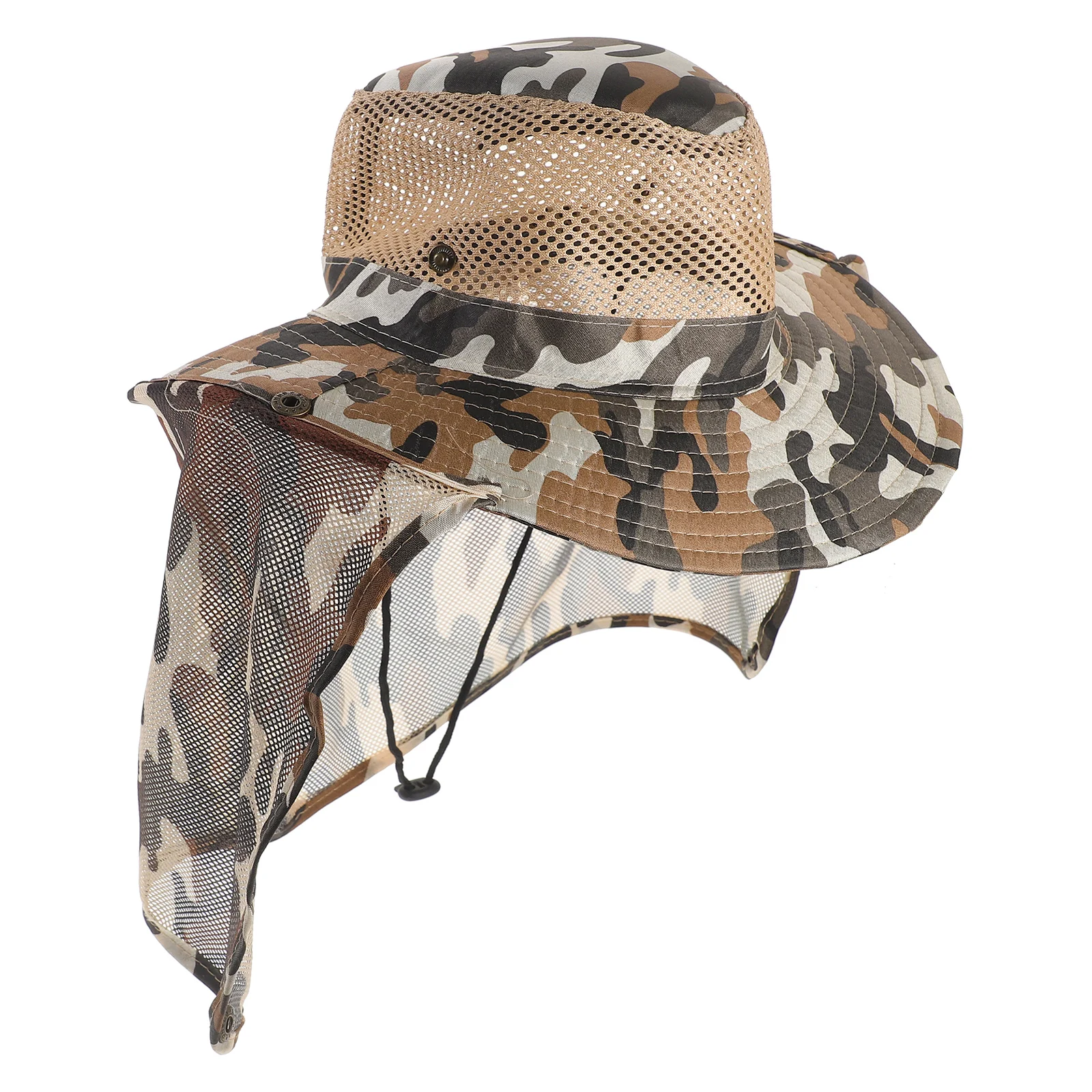 

1pcs Camouflage Sun Hat Mosquito Net Boonie Hats Fishing Green Lightweight Quick Drying Insect Travel