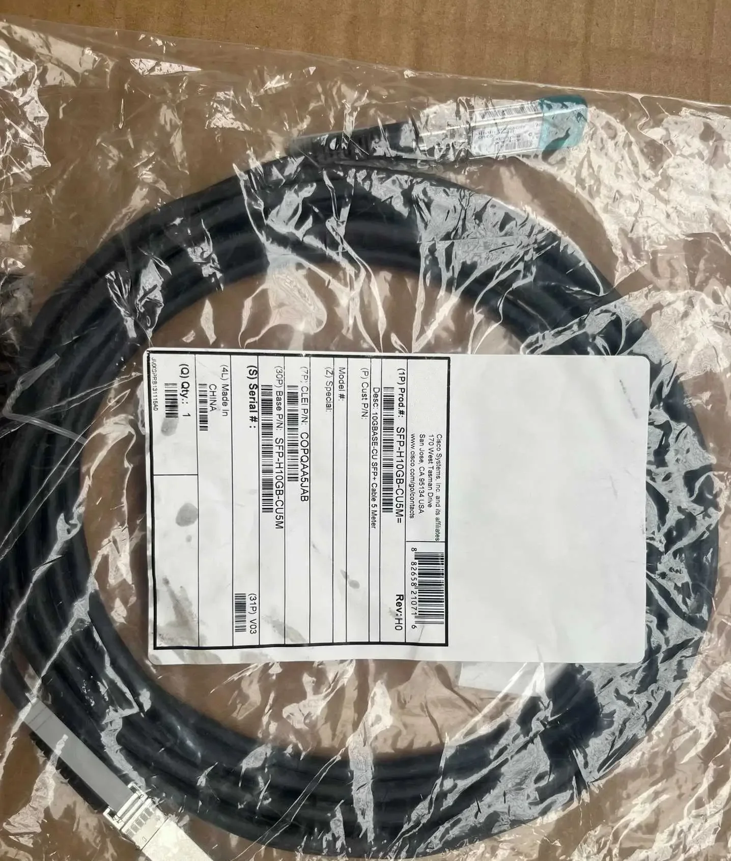 C=FOR CISCO SFP-H10GB-CU5M 5 Meter SFP+ Twinax DAC Passive Cable 100%