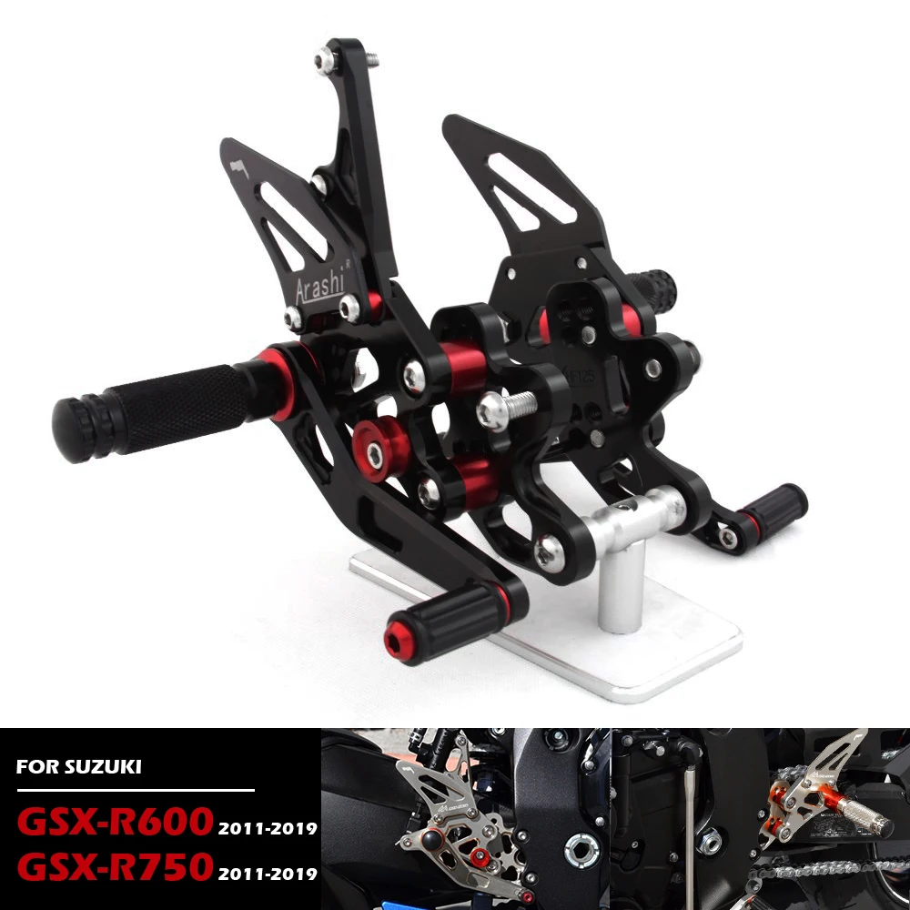 For SUZUKI GSXR600 GSXR750 2011-2019 Motorcycle Modified Adjustable Footpegs Foot Peg Aluminum Alloy Parts GSX-R 600 750