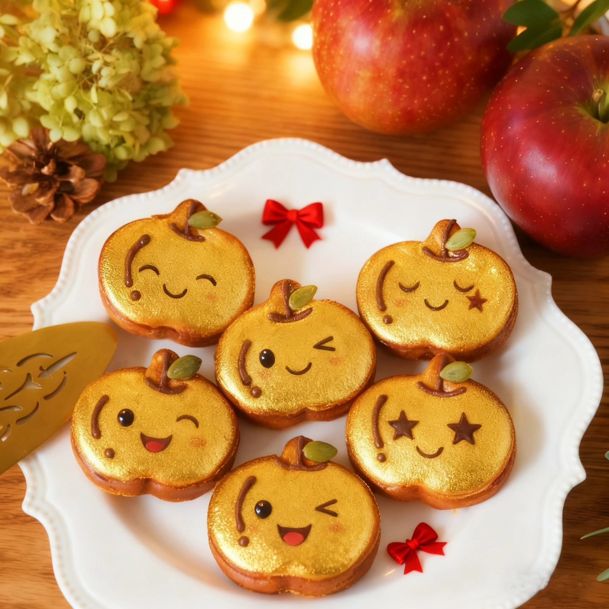 

6-Cavity Apple Shape Carbon Steel Bread Toast Cake Pan Non-Stick Financier Baking Molds DIY Kitchen Decor Baking Supplies