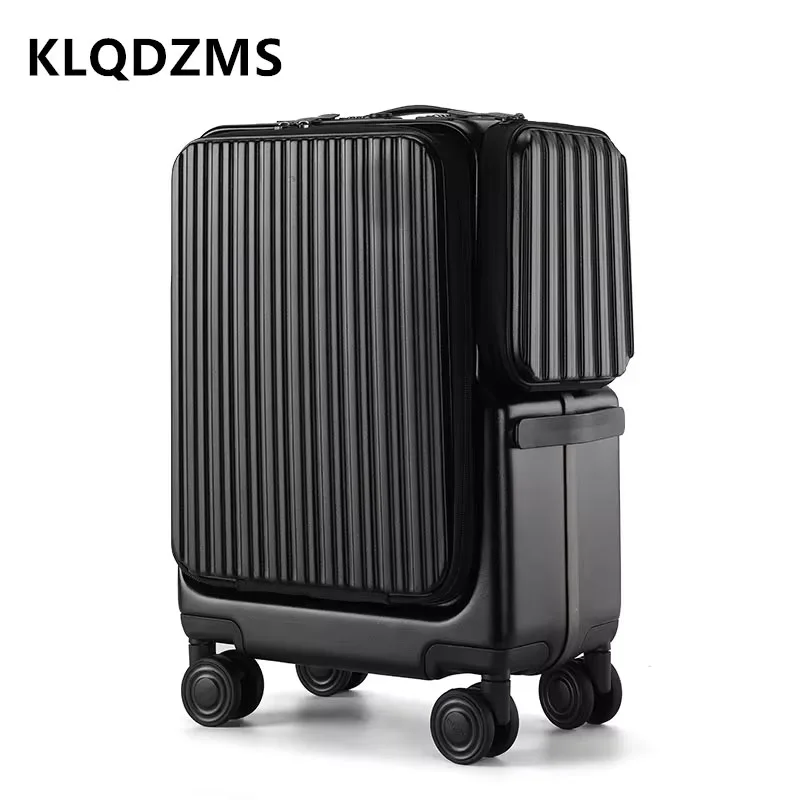 KLQDZMS Travel Luggage Front Opening Boarding Box 20 Inches PC Trolley Case USB Charging Password Box Multifunctional Suitcase