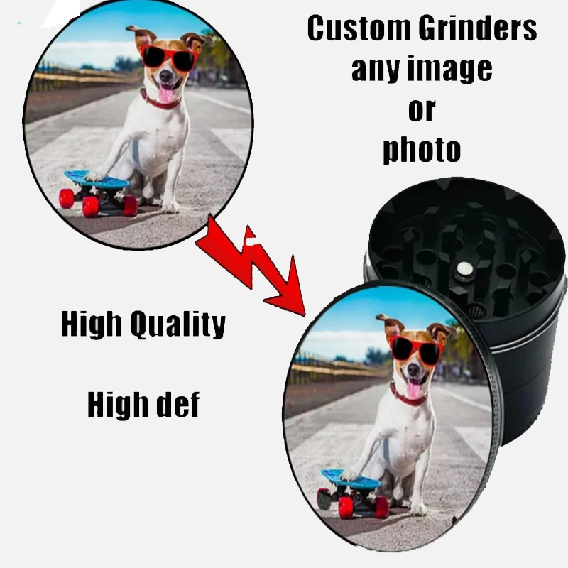 Custom Herb Grinder Hierba /Front, back, side Custom/ Mill 40mm  Crusher/ Kitchen Accesorios/ LOGO/Gift Birthday Present