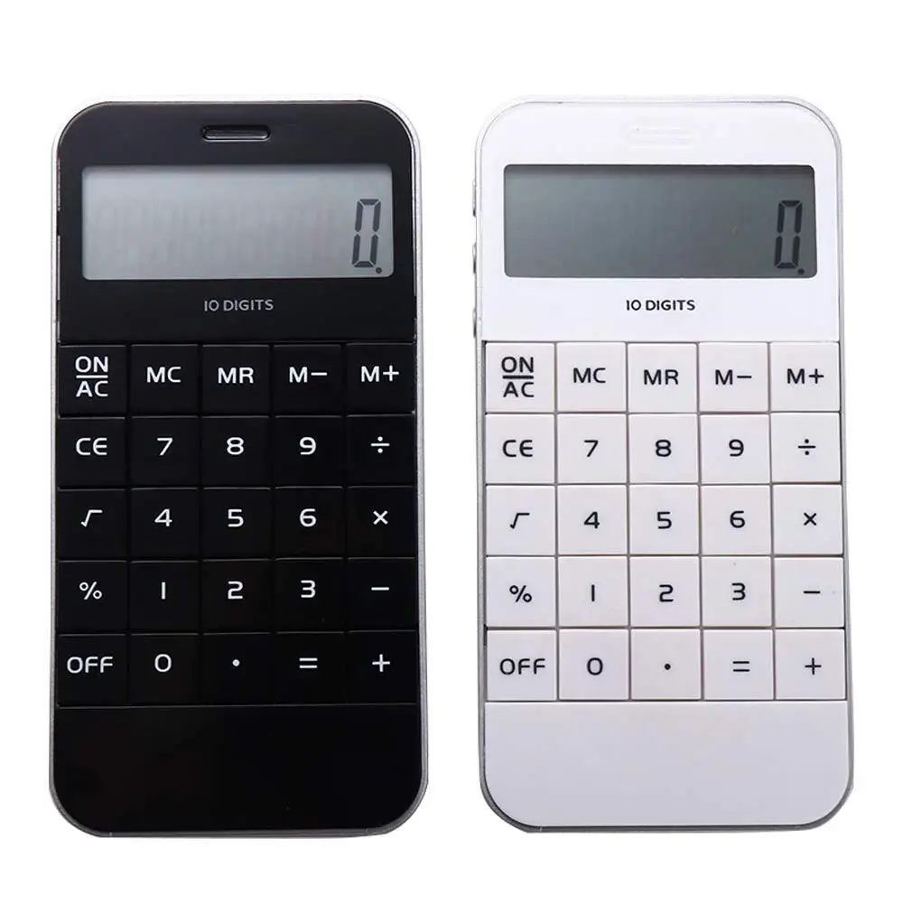 Portable Mini Promotional Pocket Office Display White Black Digit Calculator Electronic