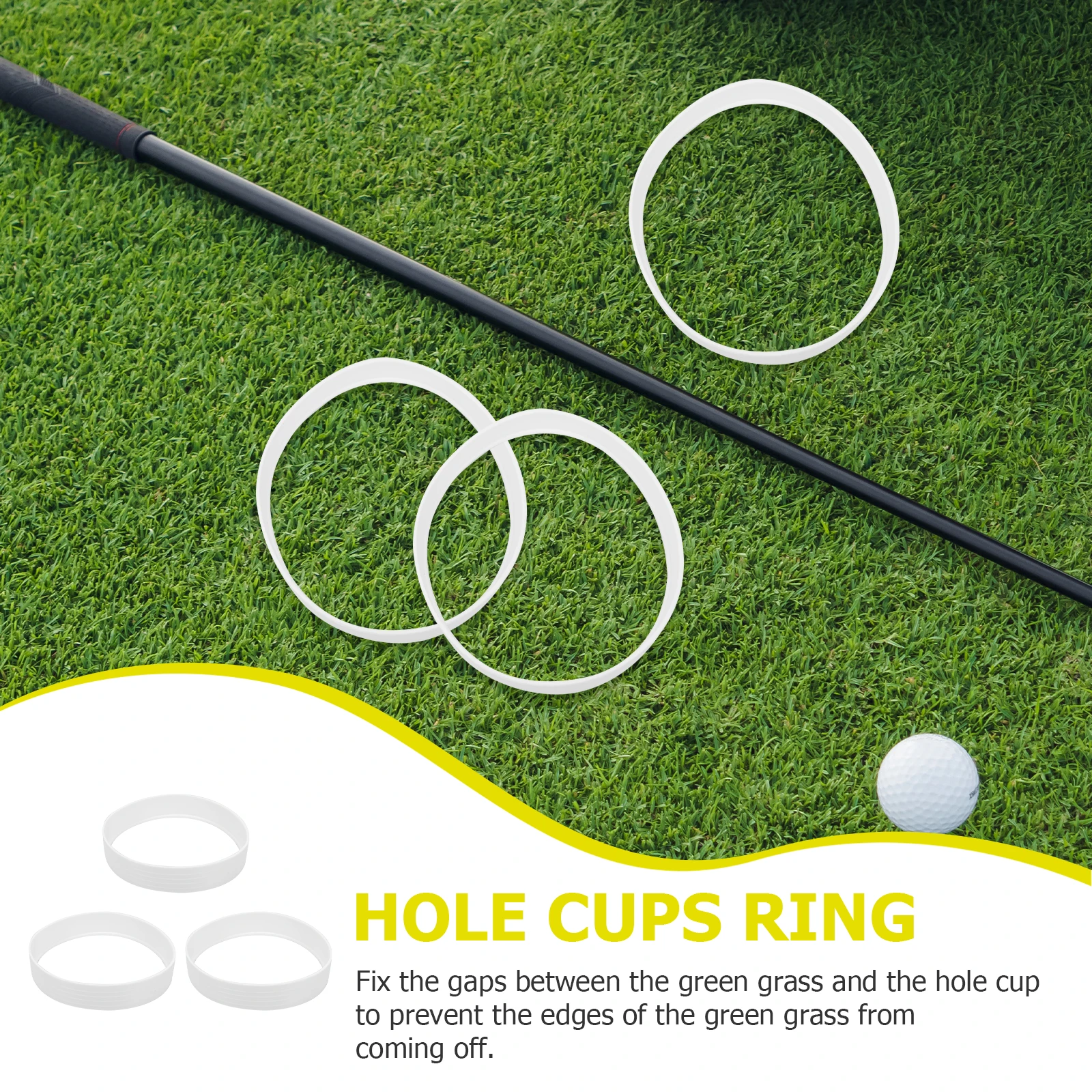 

3pcs Hole Cups Ring Plastic Training Practice Golf Hole Cups Ring Aid for Putting Green Home Office Use Beginner Golfer