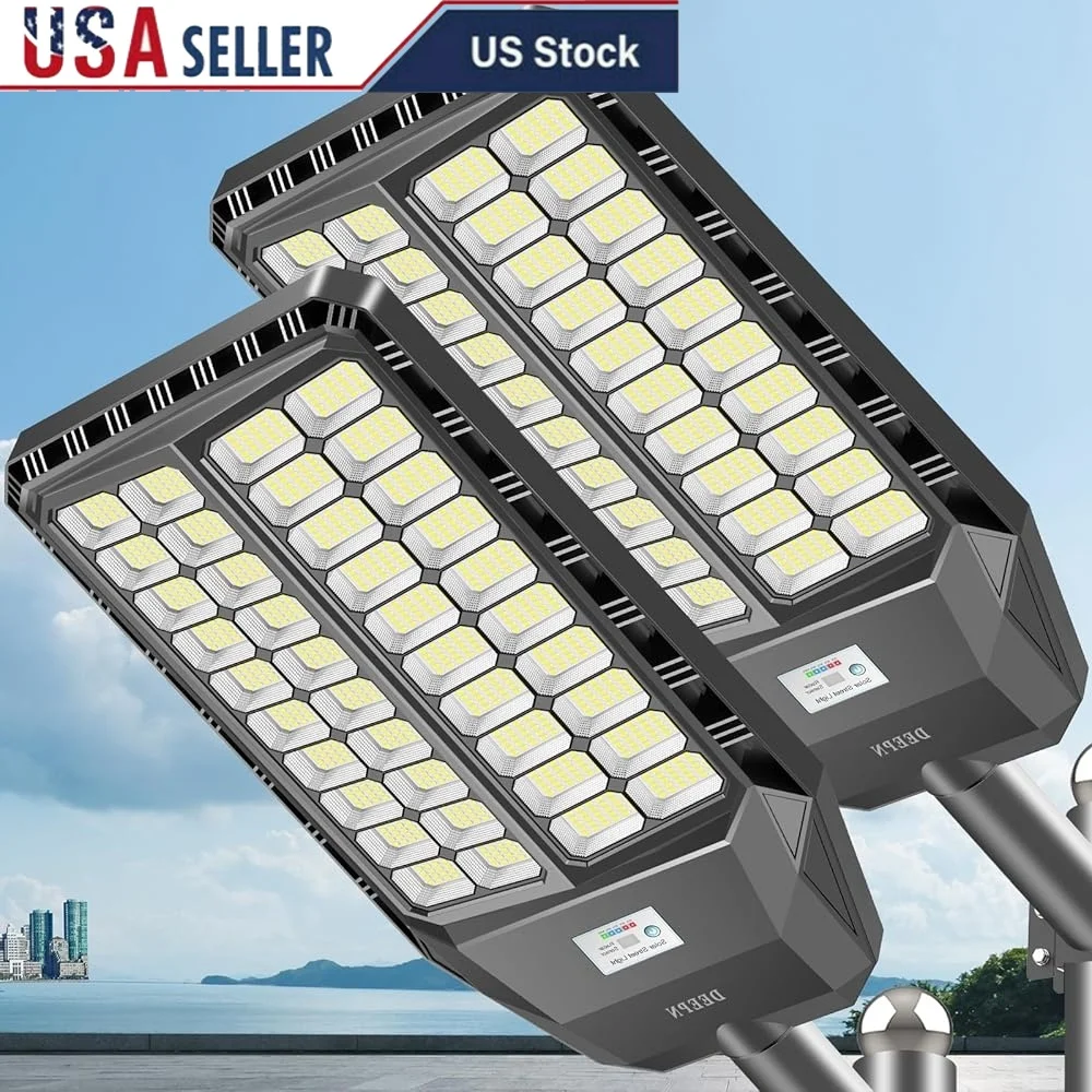 

9000W Ultra-Large Solar Street Light IP67 Waterproof Outdoor Flood Light 7500K Efficient Solar Panel Easy Installation Parking