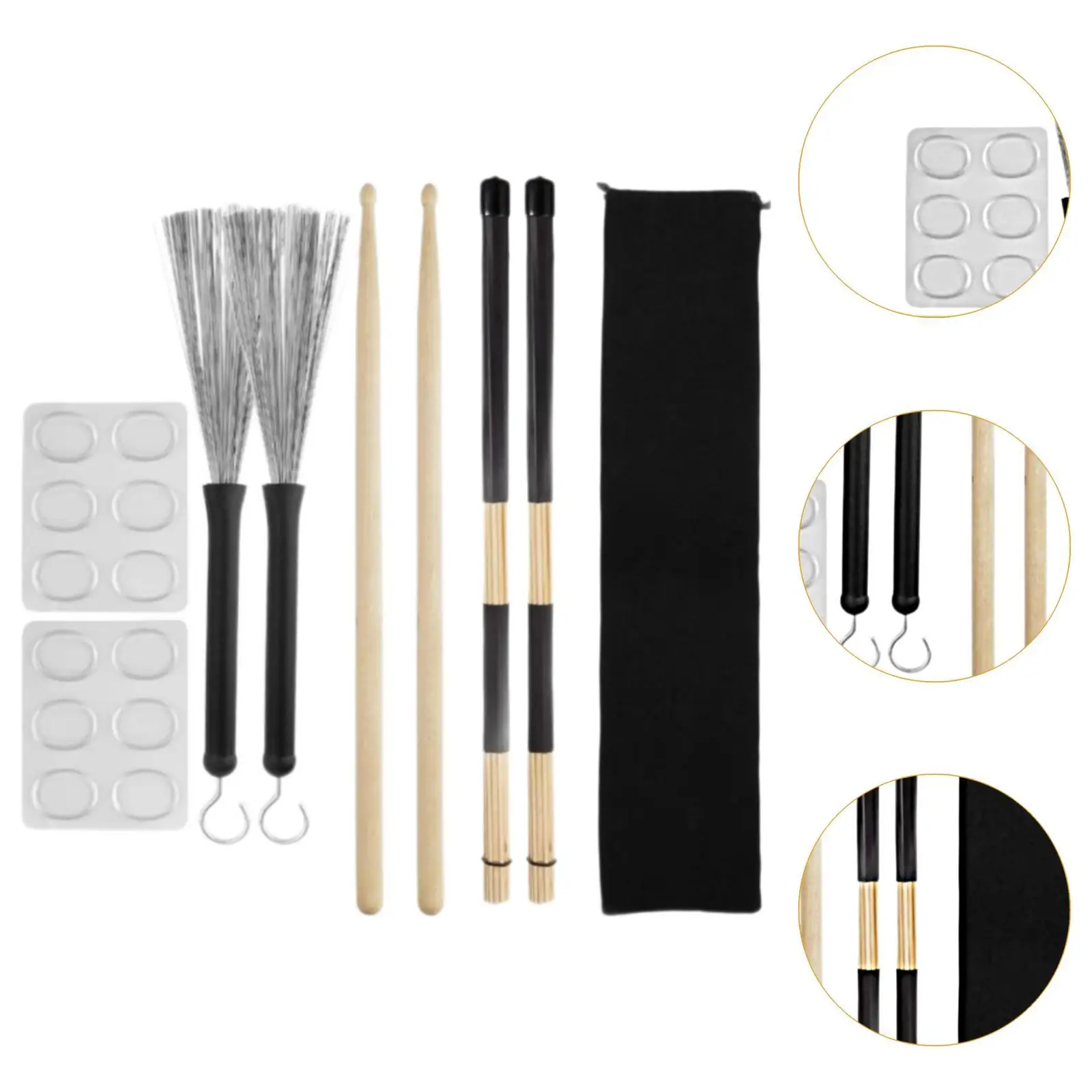 conjunto-de-baquetas-escova-de-arame-leve-para-bateria-com-bolsa-de-armazenamento-escova-para-bateria-abafadores-de-bateria-para-amantes-da-musica-criancas-e-adultos