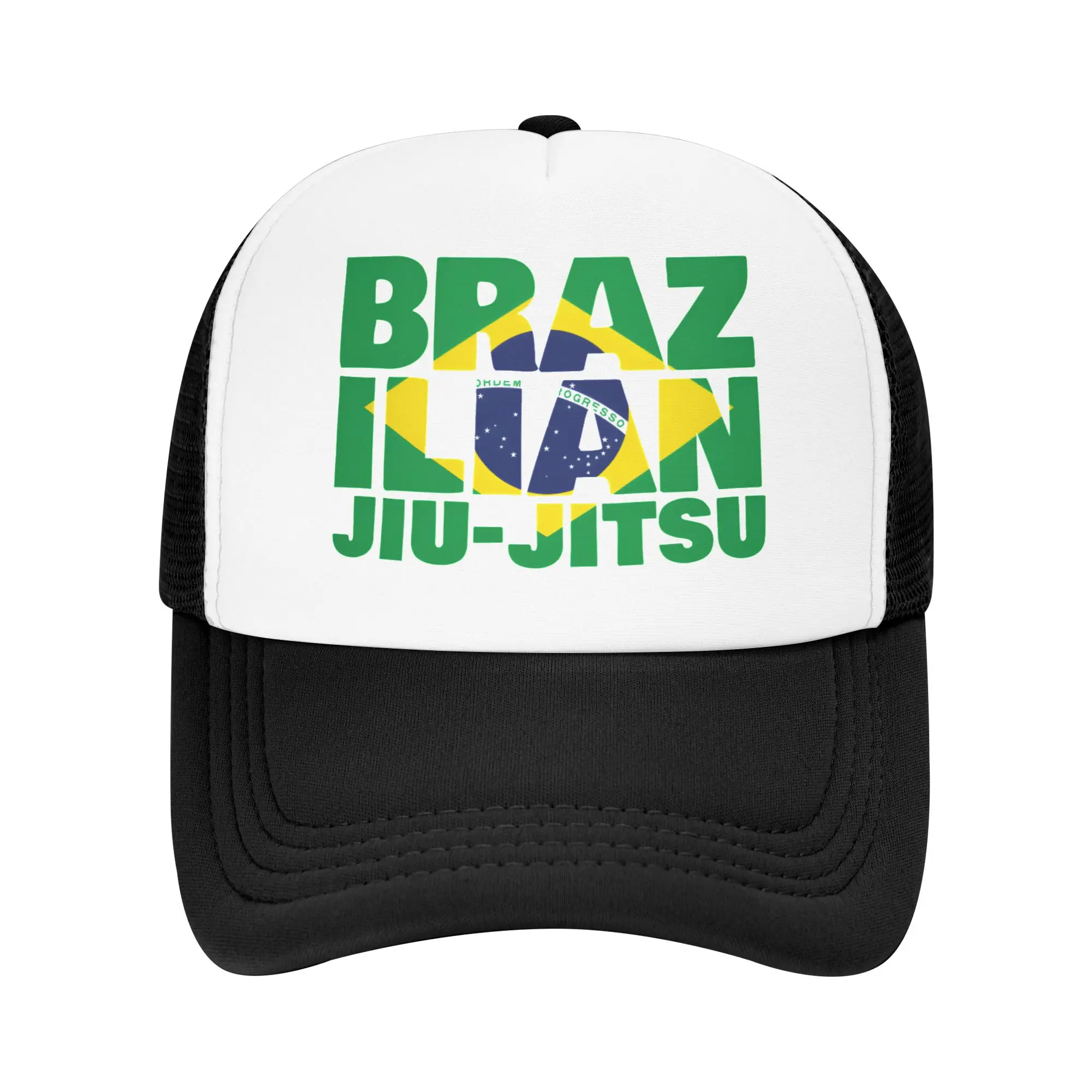 Gorra Trucker Unisex Punk de Jiu Jitsu Brasileño BJJ con Bandera de Brasil, Gorra de Béisbol Ajustable para Adultos, Hombres y Mujeres, Gorra Deportiva