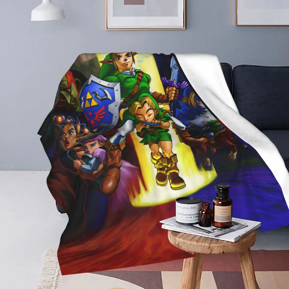 Game Z-Zelda Link Cartoon Blanket Flannel Textile Decor Portable Lightweight Throw Blanket for Sofa Travel Bedding Throws