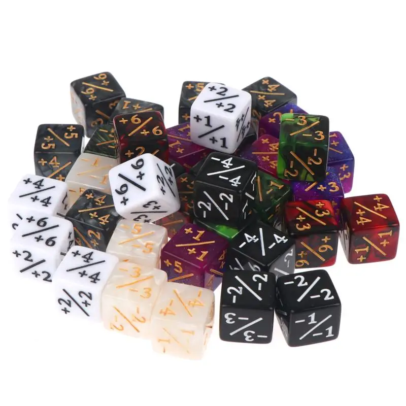 【OD】10Pcs DND Plus1 Minus1 Dice Set D&D Positive Negative Magic Gathering Token Game Accessories