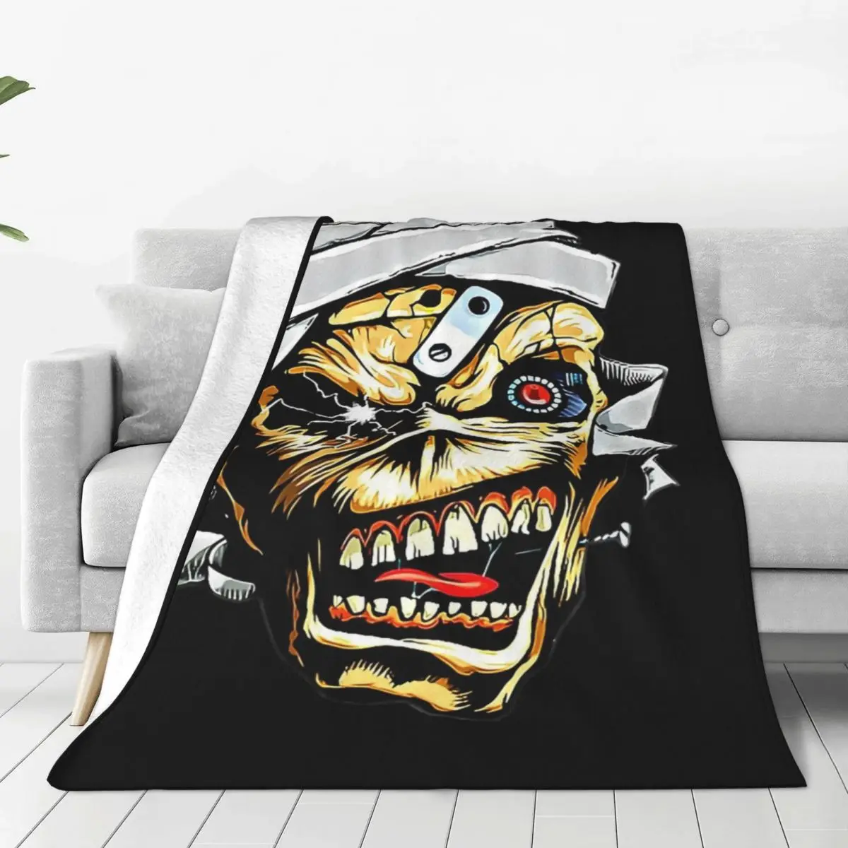 S-Ironmaidend Music Blanket Cover Heavy Metal Rock Rap Wool Throw Blanket Summer Air Conditioning Printed Lightweight Bedspreads