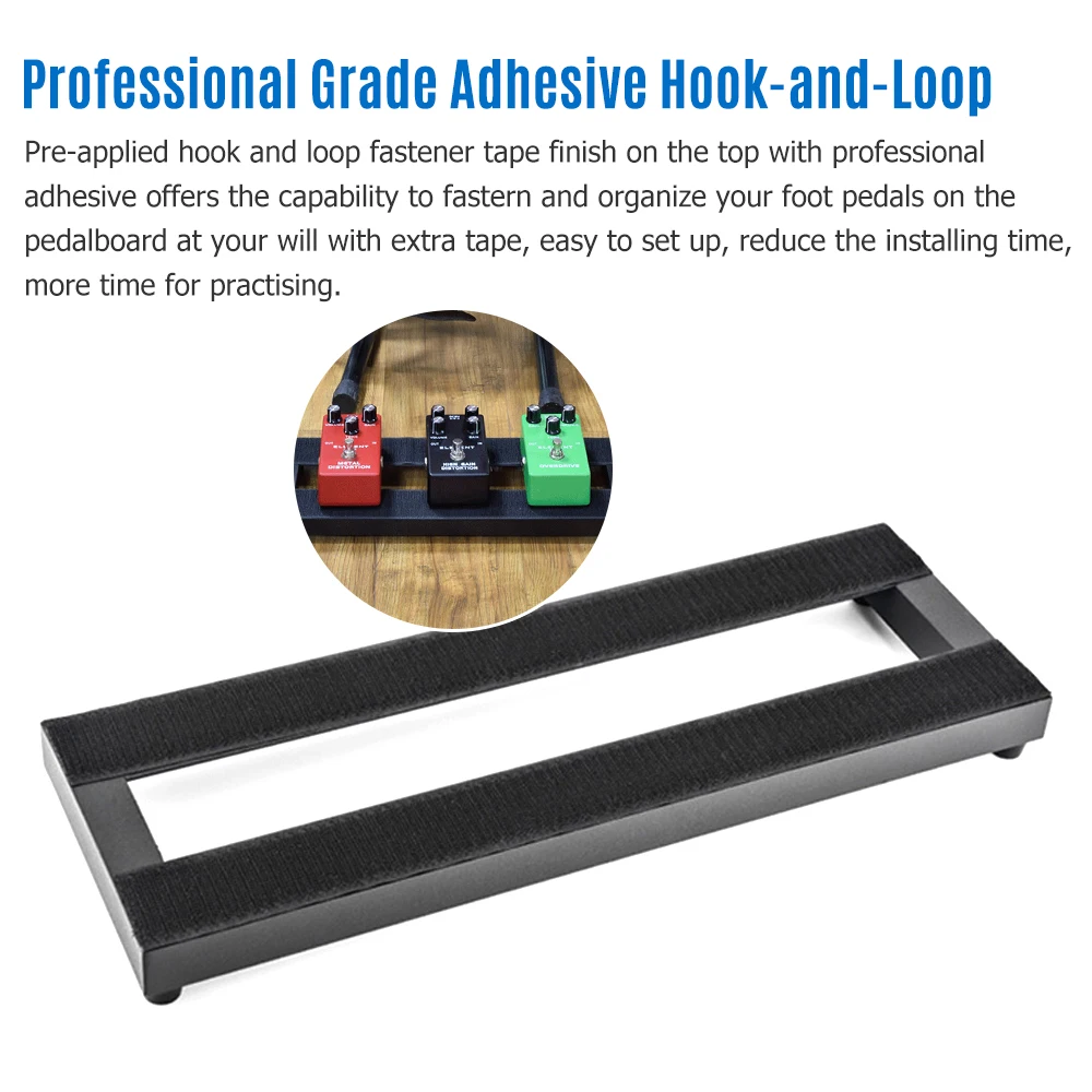 لوحة دواسة صغيرة الحجم مقاس 15 × 4.9 بوصة لوحة دواسة تأثير الجيتار لوحة دواسة من سبائك الألومنيوم مقاس 15 × 4.9 بوصة مع حقيبة حمل