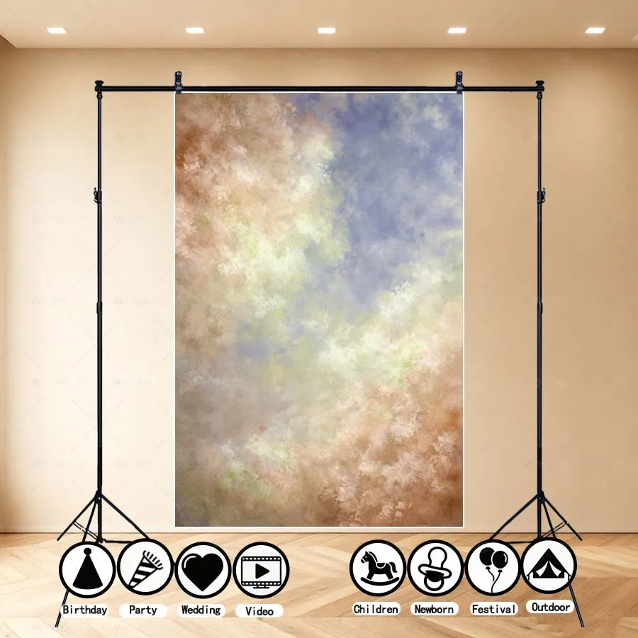 MOON.QG Tie Dye Textured Photo Background Colorful Cloud Solid Color Backdrops For Photography Family Shooting Photo Studio Wall