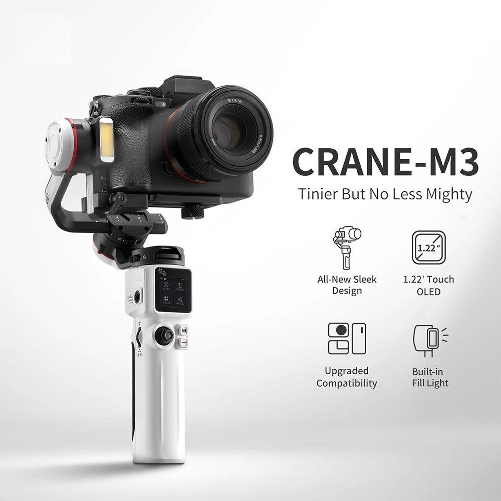 Zhiyun Crane M3 3-Axis Handheld Gimbal Stabilizer for DSLR Mirrorless Cameras Smartphone iPhone Cell Phone and Action Camera