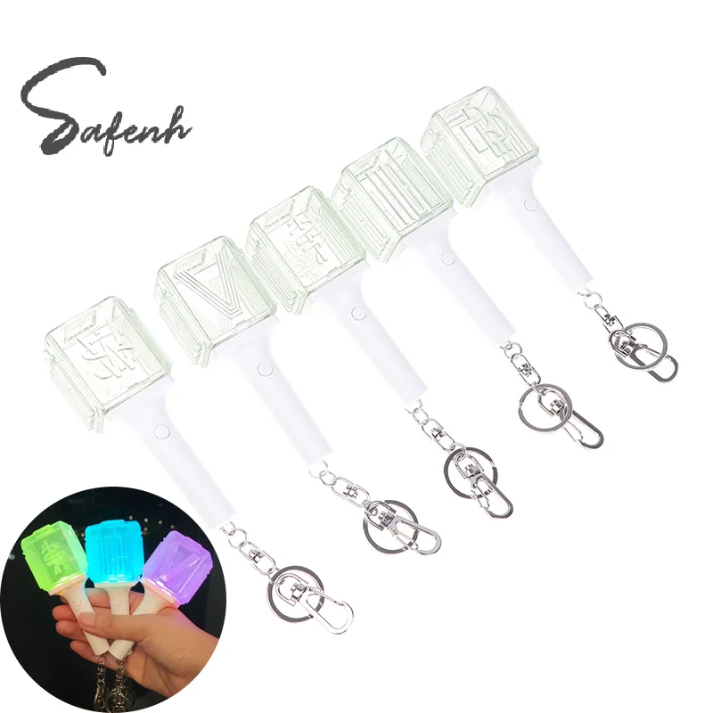 Mini Lightstick Keyring LED Light Keychain Idol Support Glow Stick Key Chain Backpcak Pendant Decoration For Kpop Fans Gifts