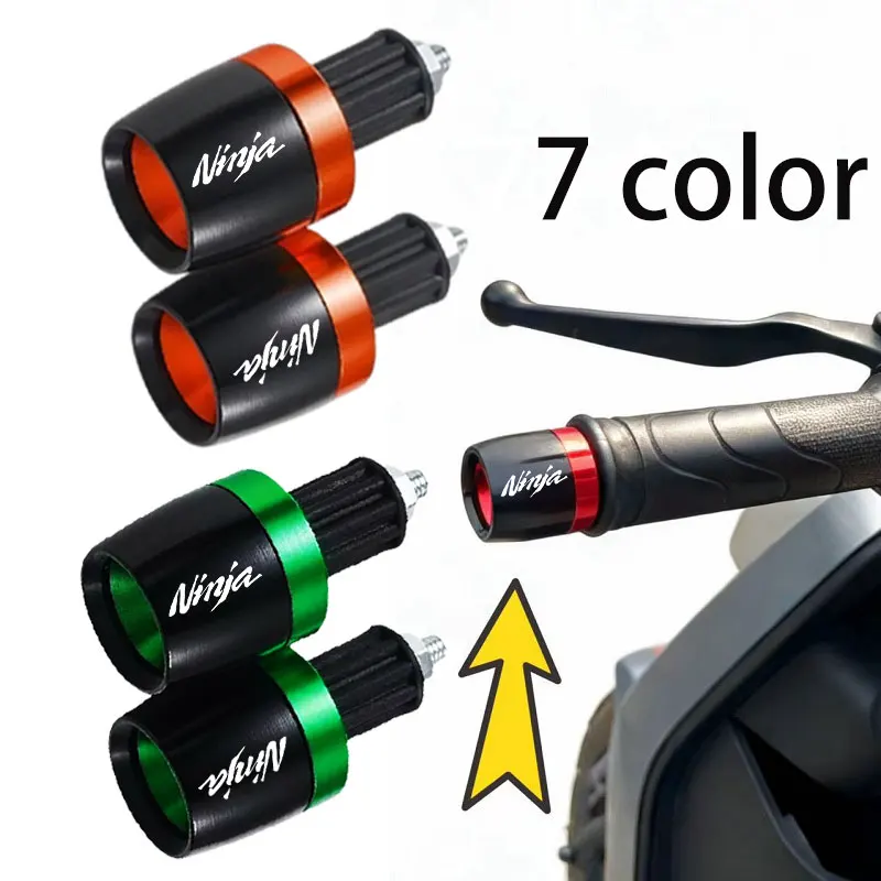 1 Pair 2026 For Kawasaki ZX10 ZX12R ZX6R ZX9R ZX14R Ninja 250 300 400 500R 600R 750R Z750 Z1000 Moto Handle Bar Cap End Plugs