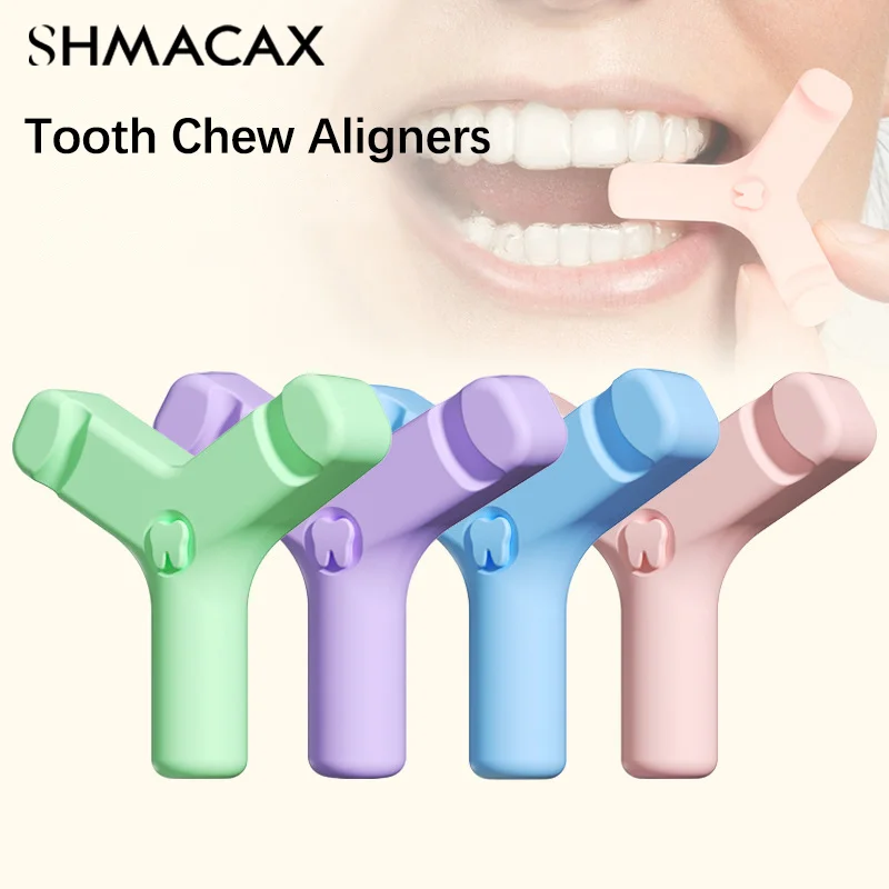 1/4PCS Dental Aligner Chewies Silicone Teeth Stick Bite Orthodontic Bite Chewies Prevent Face Distortion Y Shaped