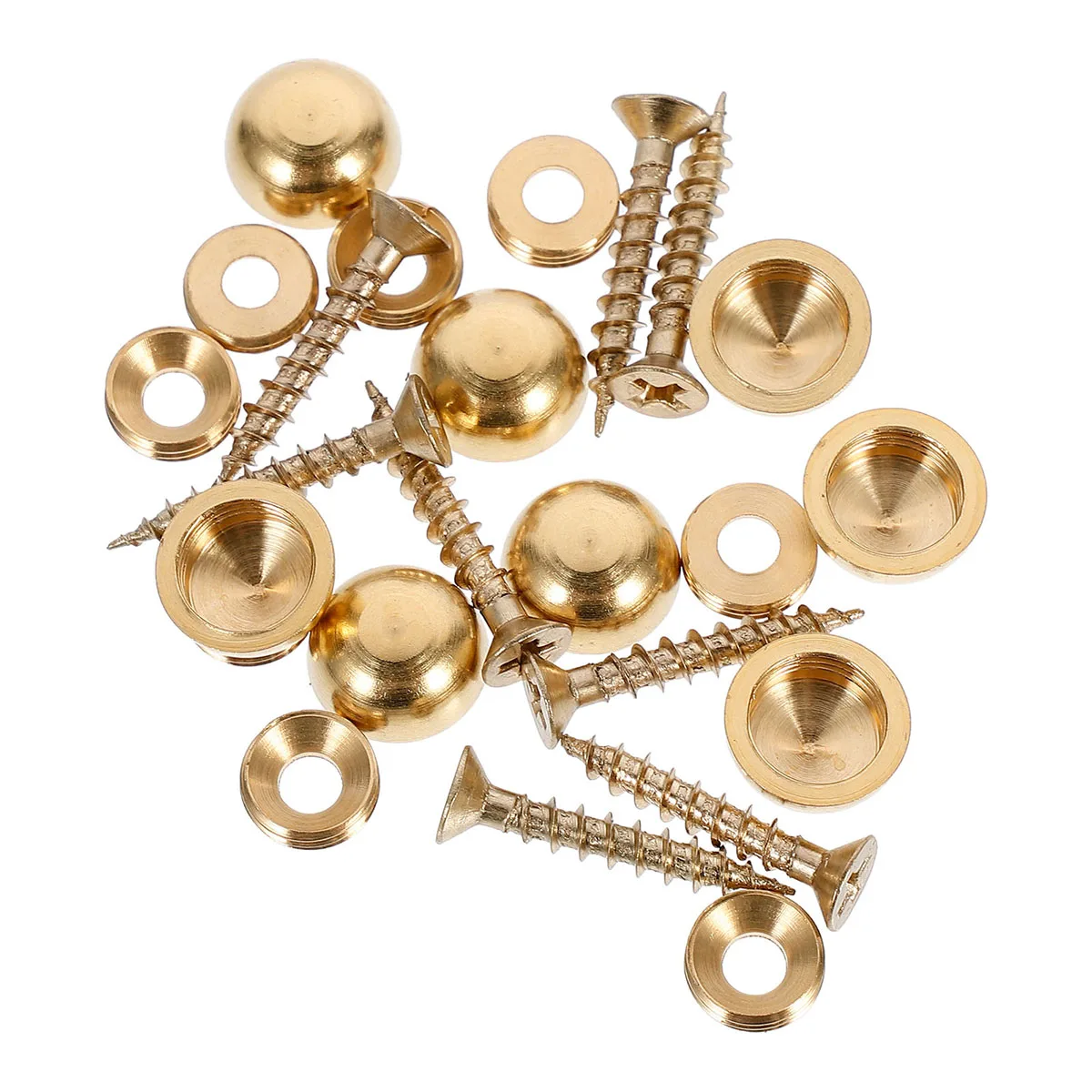 

16 Pcs Thickened Copper Mirror Nails Glass Advertising Self-Tapping Screw Golden