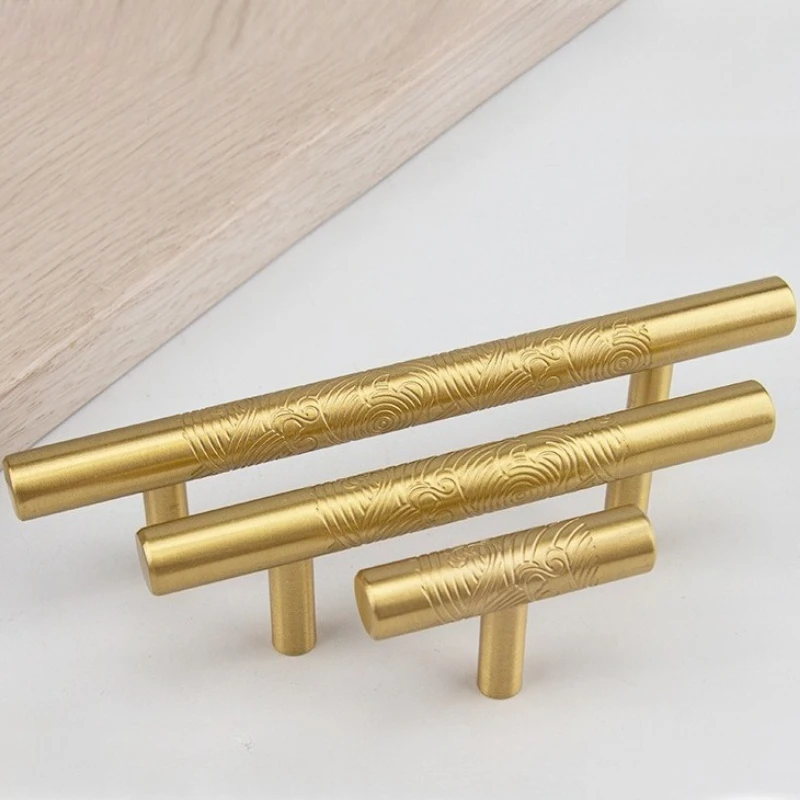Furniture Hardware Cabinet Brass Pull Vintage Round Cylinder Door Handle Retro Chinese Cloud Wardrobe Handle Drawer Brass Pull
