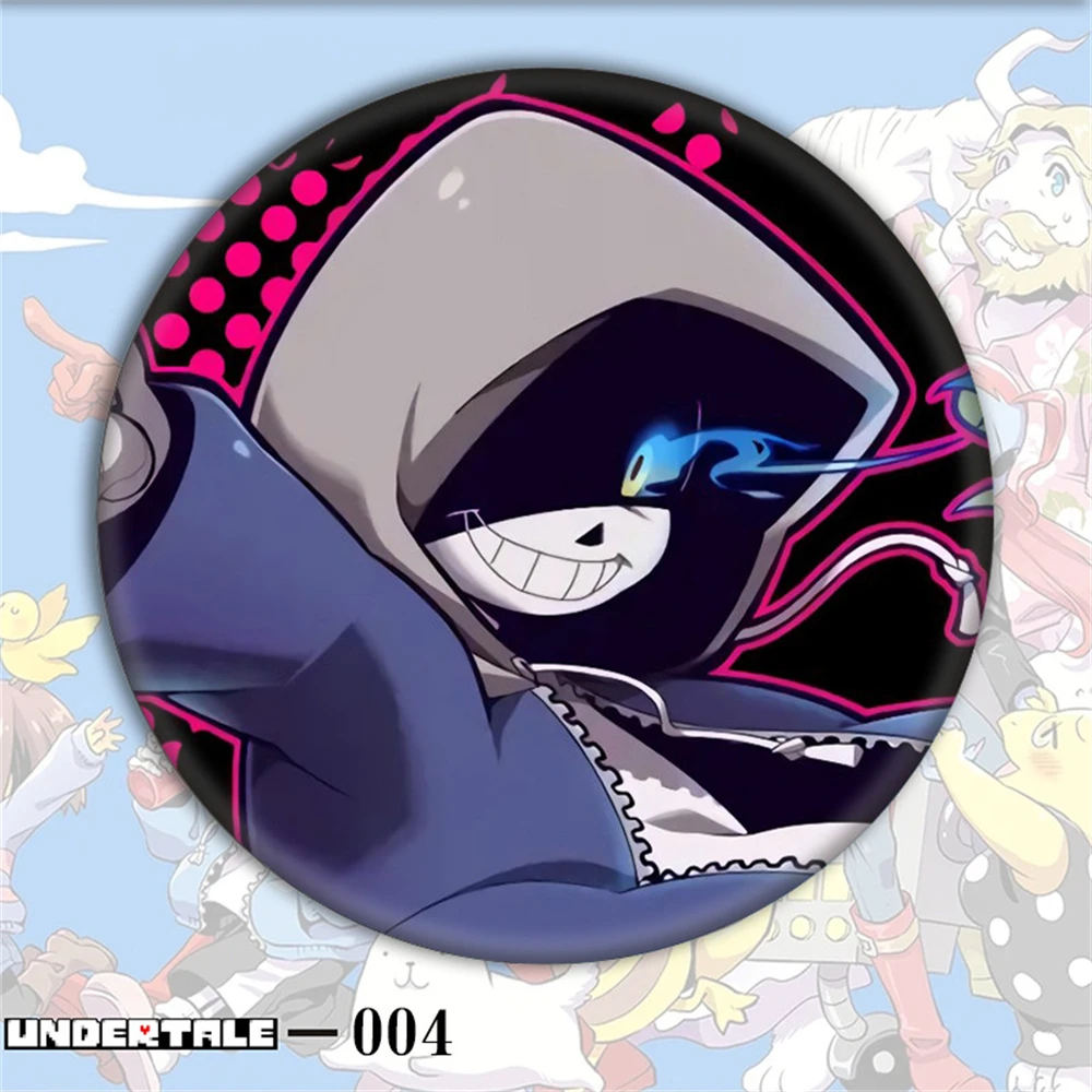 58mm Anime UNDERTALE Frisk Sans Papyrus Flowey Cosplay COSTUME Badge broche SPTE fer blanc broche ﻿   Accessoire Gilf