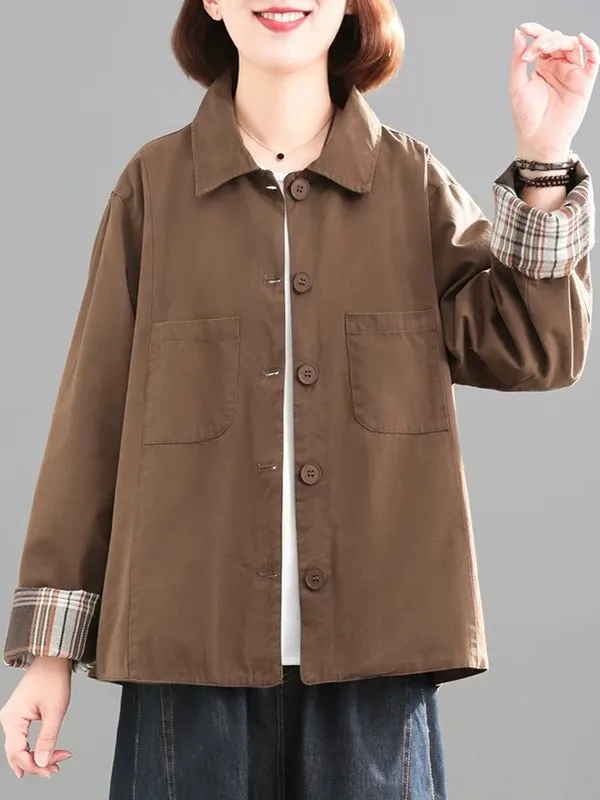 

Faionable корейская женская ветровка Jaet больших размеров с мясом, скрывающая возраст, реверсивная весна-осень, Новое поступление