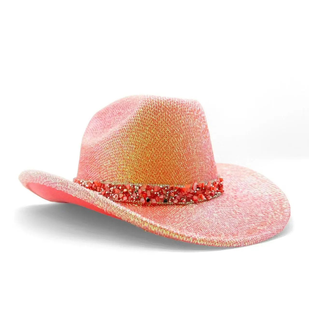 قبعة رعاة البقر من HongLuan Western Bride باللون الأبيض من حجر الراين للنساء - إكسسوارات رعاة البقر وقبعات راعية البقر الريفية للسيدات البالغات #5