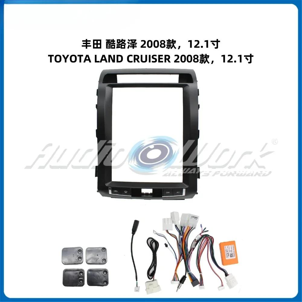 For 2008 TOYOTA LAND CRUISER 12.1 Inch FRAME Car Radio Stereo GPS MP5 Android Player 2 Din Fascias Panel DashBoard Frame Cover