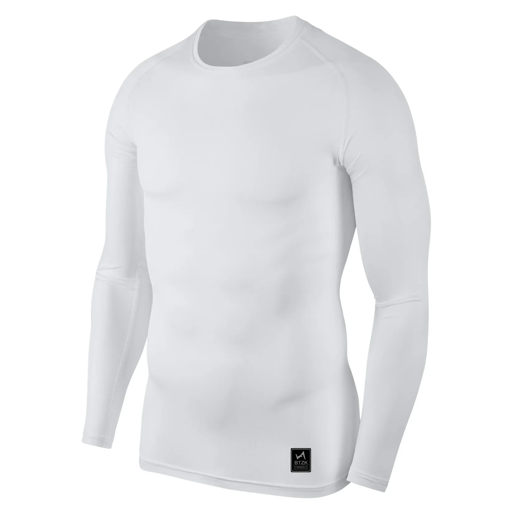 2023 New Men\'s Long Sleeve T-shirt Muscle Fitness Training Long Sleeve Top Breathable Moisture Wicking Tight Fit