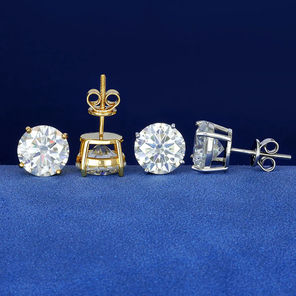 ICEBLING S925 Sterling Silver VVS Moissanite Stud Earrings Thread Back Luxury Pass Diamond Test Classic Wedding Jewelry 5