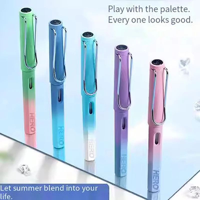 

Перьевая ручка HERO 359B Gradient Iridium, перо EF, эргономичный дизайн, для письма студентами, повседневного использования в офисе и в качестве подарка