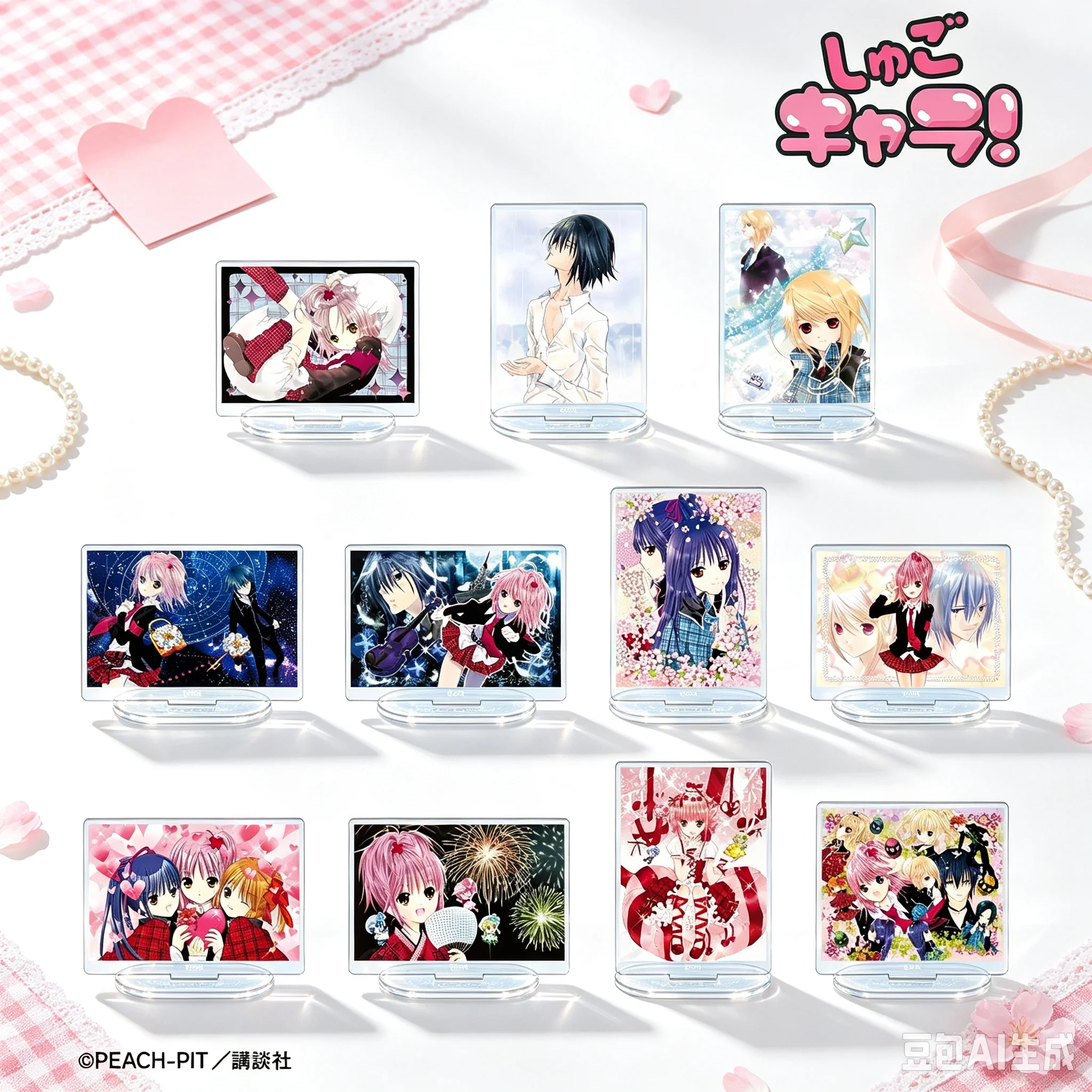 Hot 15CM Anime Shugo Chara! Model Action Figure Peripheral Collection Acrylic Stand Model Decorations Gifts High Pixel Keychain