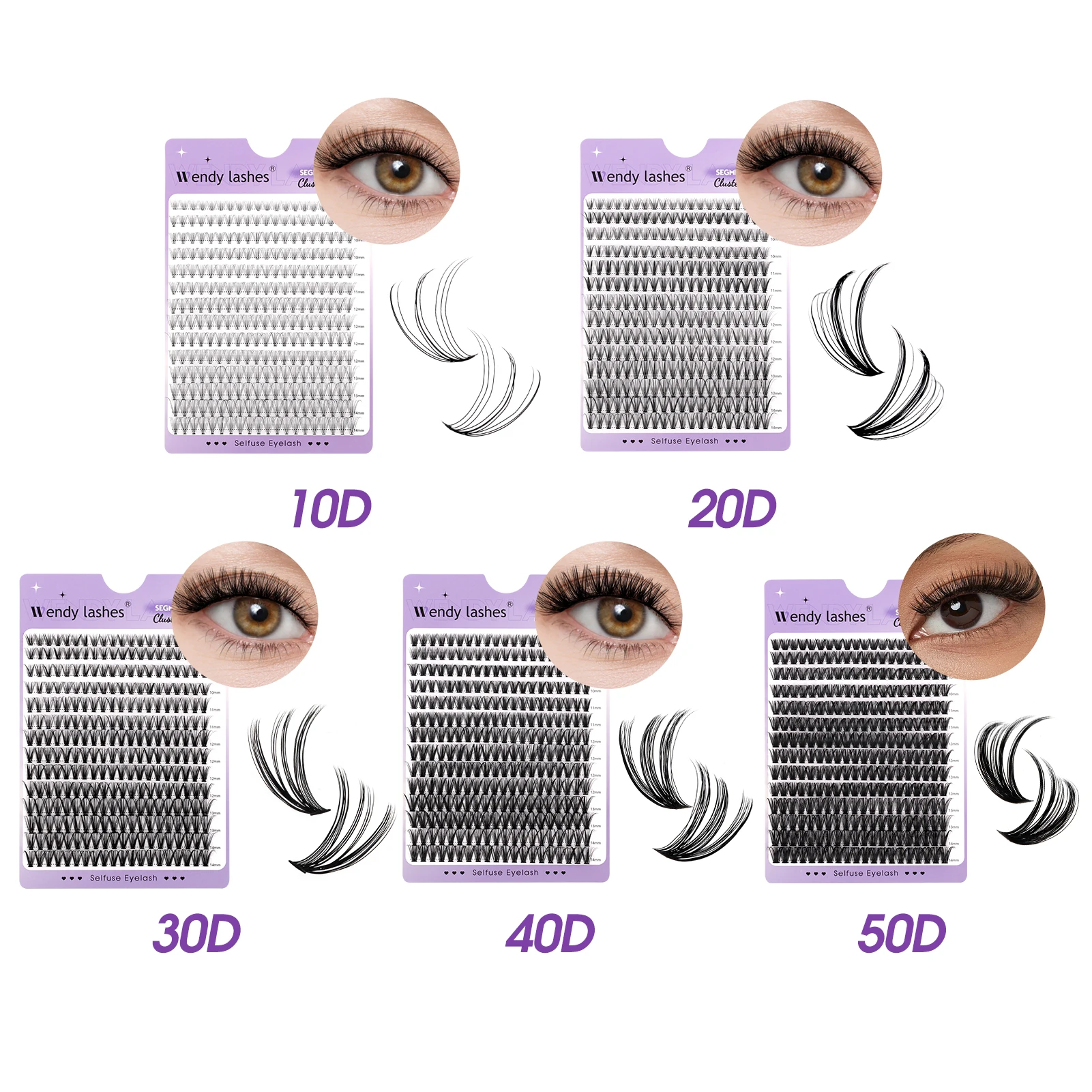 ويندي جلدة العنقودية جلدة عدة رقيق الفردية جلدة حجم 8-14 مللي متر علبة مختلطة فو المنك جلدة رمش تمديد ماكياج