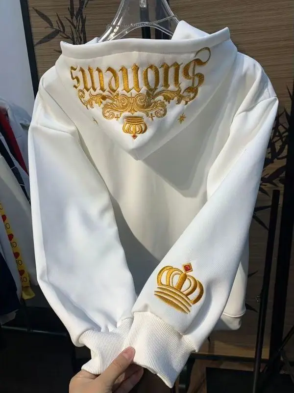 

Американское худи с вышивкой в стиле High Street, женское, осенне-зимнее, новое, свободное, повседневное, универсальное, верхняя одежда