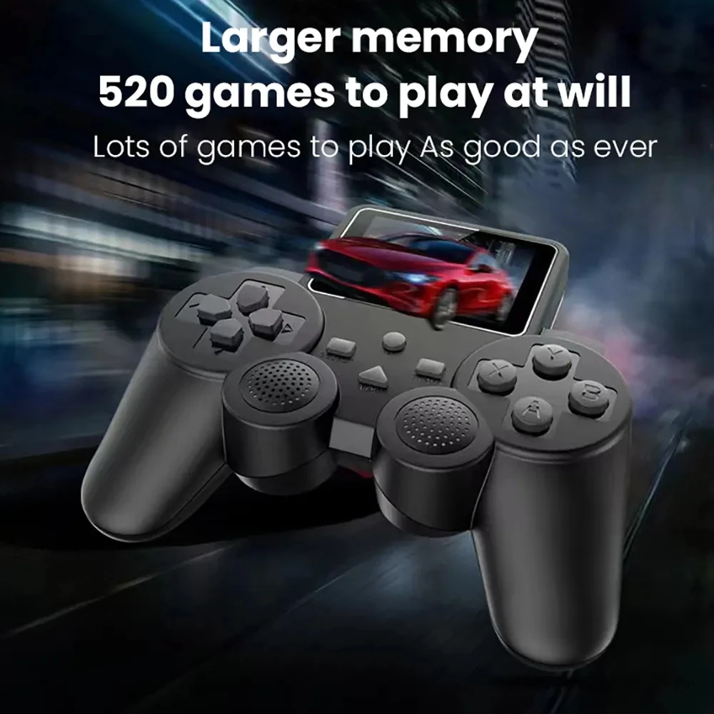 S10 Portable Video Game Consoles Gamepad 2.4-inch Built-in 520 Games Handheld Game Controller AV Output Control for Kids Gifts