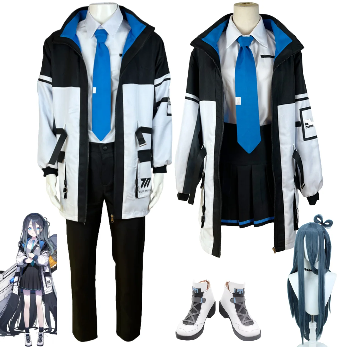 

Anime Game Blue Archive Tenndou Arisu Cosplay Costume Work Clothes Hooded Coat JK Uniform Man Woman Halloween Carnival Suit