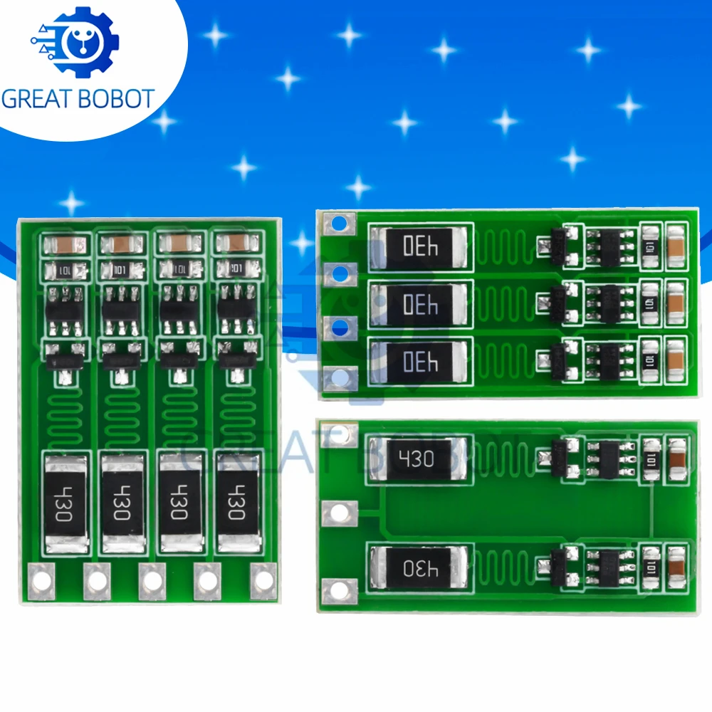 100mA High Precision Lithium Battery Equalizer BMS, Fit 2S/3S/4S 8.4V-16.8V Battery Pack Balancer