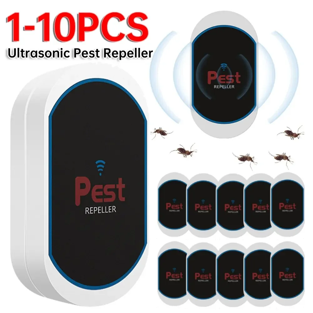 1-10pcs 초음파 전자 모기 구충제 야외 캠핑 휴대용 지능형 소음 없음 홈 모기 제어 장치