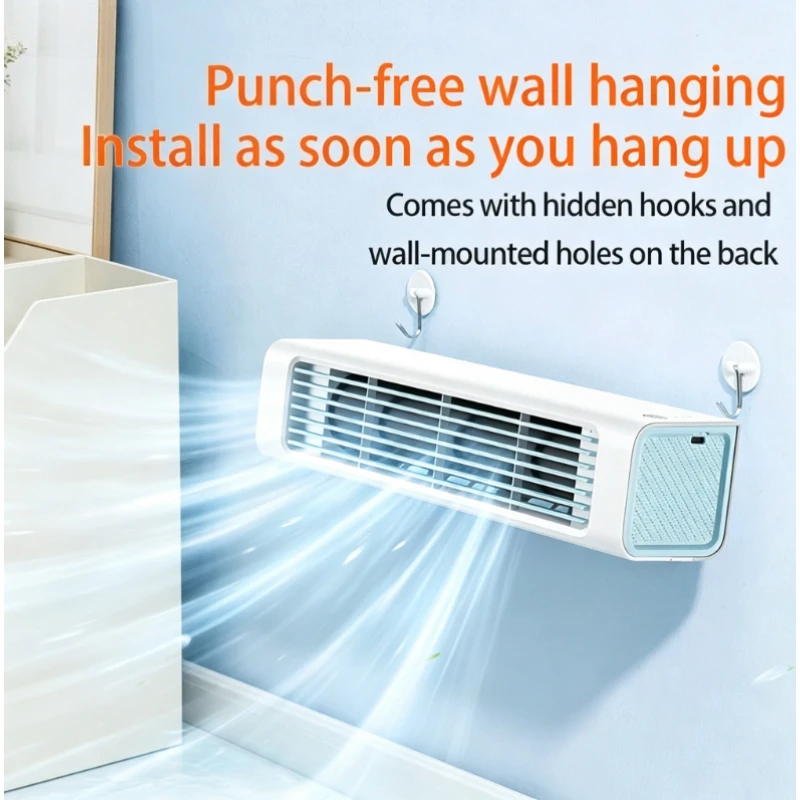 Eary Silent Wandventilator mit starkem Wind, Wandhängender Ventilator für Büro und Zuhause, Luftkühler, Sommerkühlung, blattloser Klimaanlagen-Ventilator