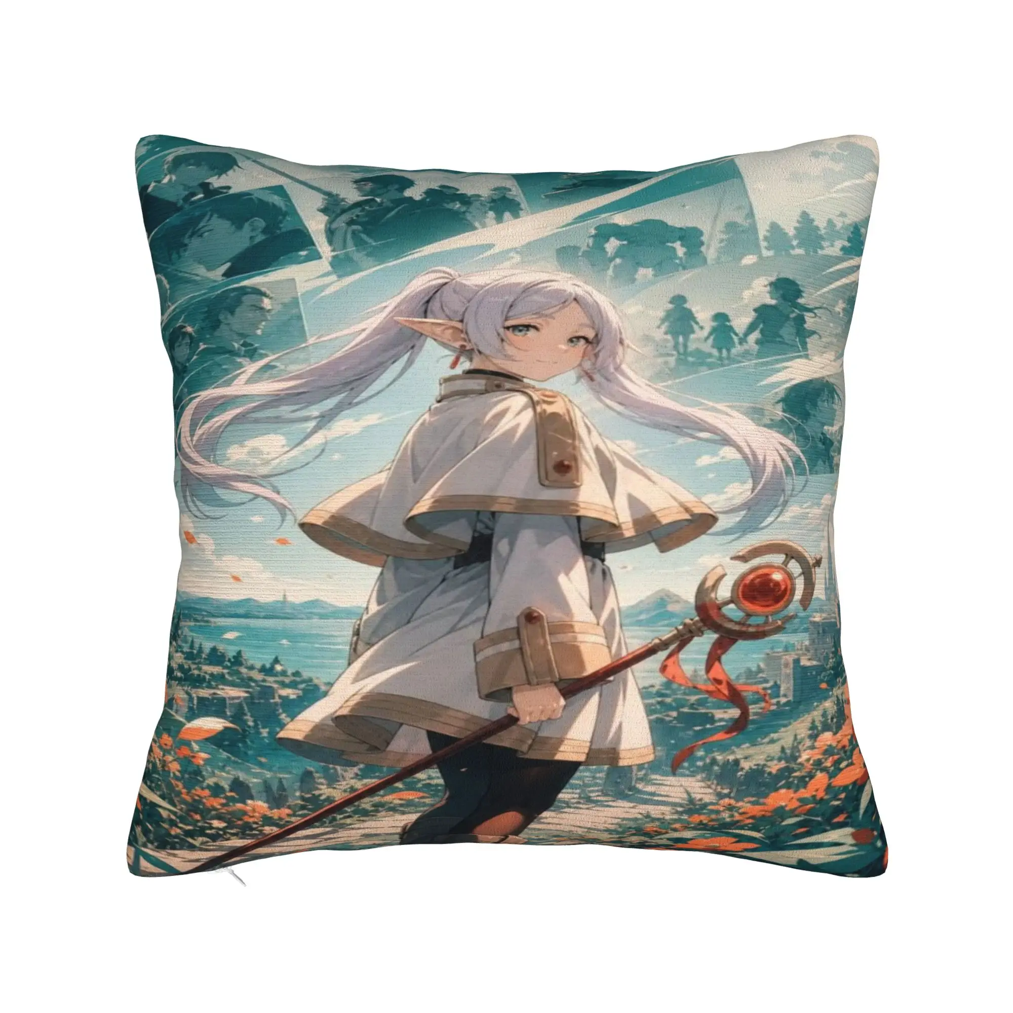 Pillow Case Frieren Beyond Journeys Comfy  Pillow Cover For Couch Sofa Bedroom Morden Pillowcases