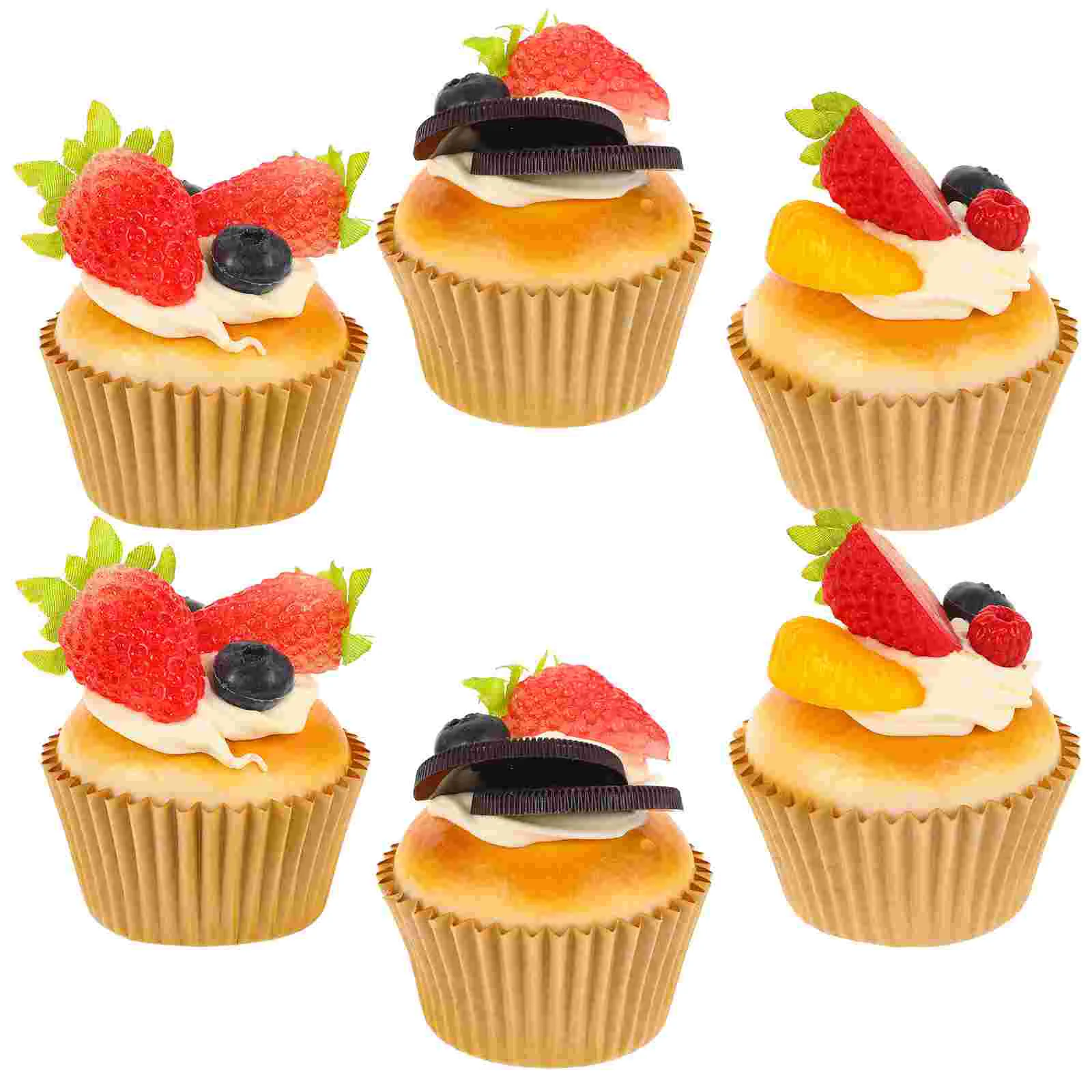 

6 Pcs Simulation Cake Model Fake Artificial Cakes Food Dessert Models Home Decors Pu Supplies Reliable